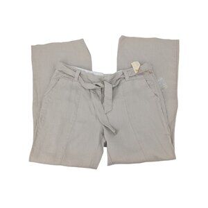 Kenar Casual Pants Women Size XL 100% Linen Wide Leg Pleated Belted Casual Boho